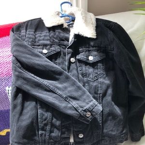 stradivarius black denim jacket